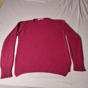 Amina Rubinacci Sweater Red Sz 44 (L?) Cashmere Wool Blend Top Italy - Imperfect